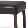 Pemberly Row Parson Dining Chair Set of 2 in Tanners Brown Faux Leather