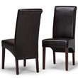 Pemberly Row Parson Dining Chair Set of 2 in Tanners Brown Faux Leather