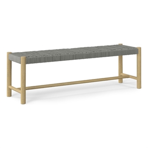 Pemberly Row Solid Wood 18 x 46&quot Outdoor Indoor Bench in Gray