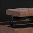 Pemberly Row Vegan Faux Leather Storage Ottoman in Saddle Brown