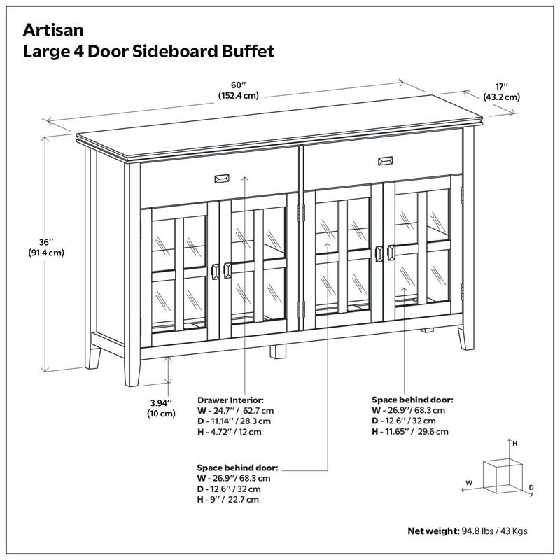 Pemberly Row Solid Wood 60