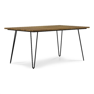 Pemberly Row Mango Wood 66&quot Industrial Dining Table in Light Brown