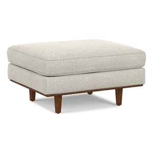 Pemberly Row 33&quot Wide Modern Table Ottoman in Cream White Fabric