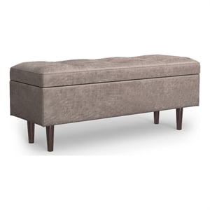 Pemberly Row 48&quot Wide Modern Rectangle Storage Ottoman in Gray Taupe