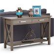 Pemberly Row Solid Wood Transitional Console Table in Farmhouse Gray