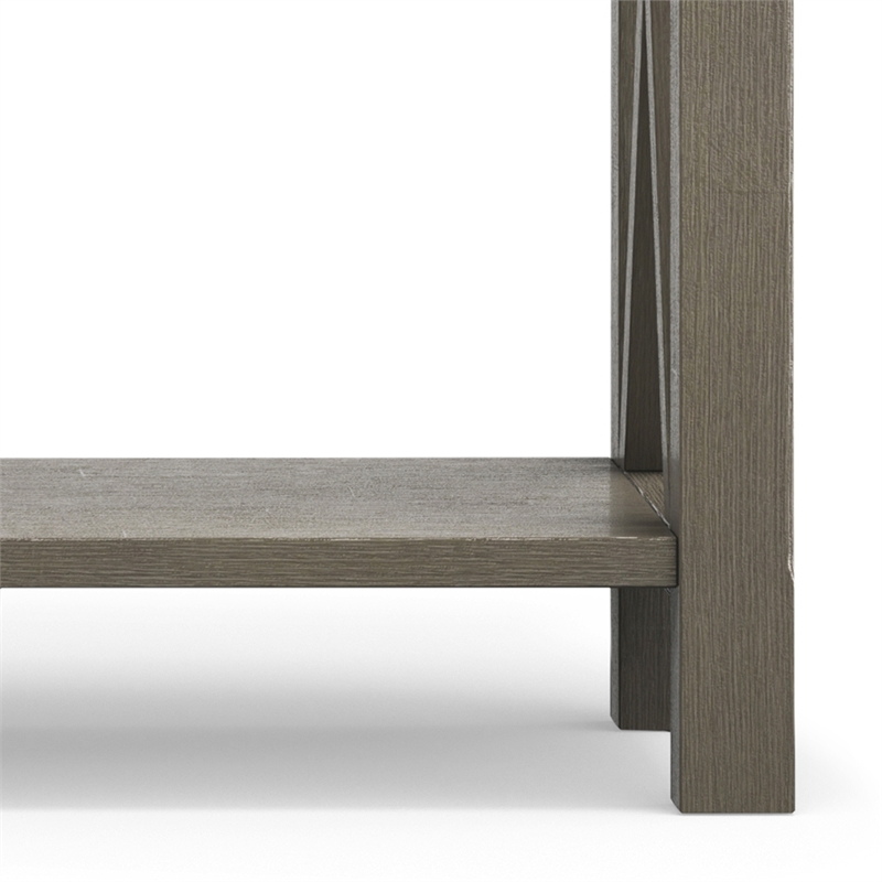 Pemberly Row Solid Wood Transitional Console Table in Farmhouse Gray