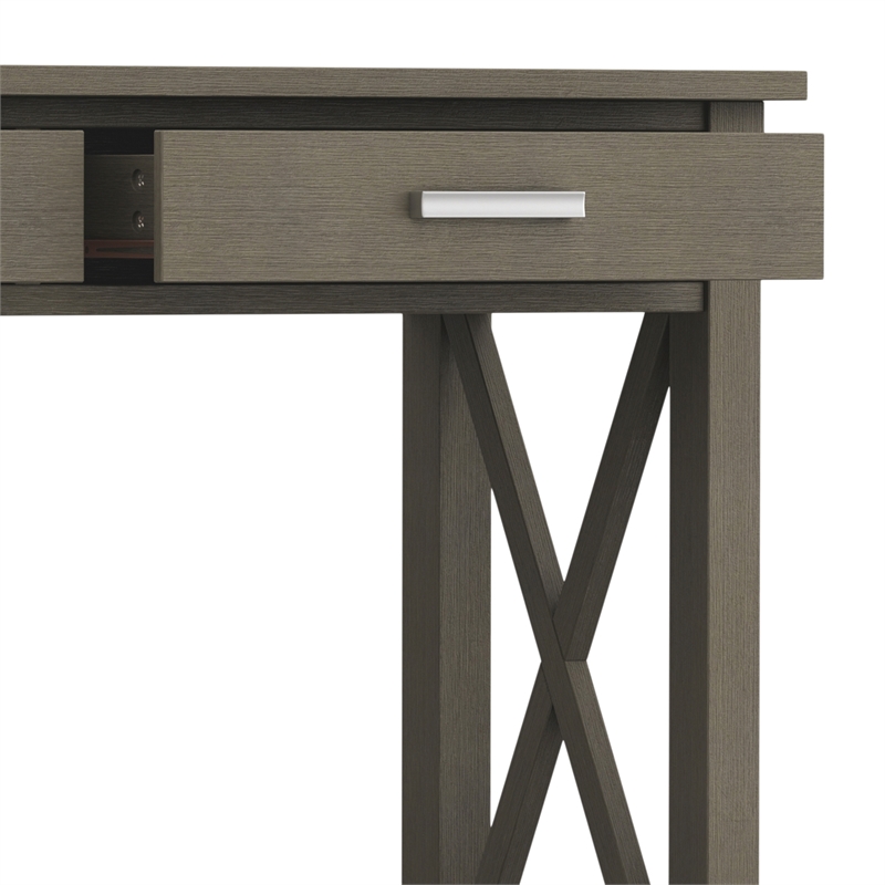 Pemberly Row Solid Wood Transitional Console Table in Farmhouse Gray