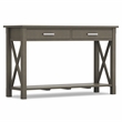 Pemberly Row Solid Wood Transitional Console Table in Farmhouse Gray