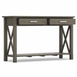 Pemberly Row Solid Wood Transitional Console Table in Farmhouse Gray