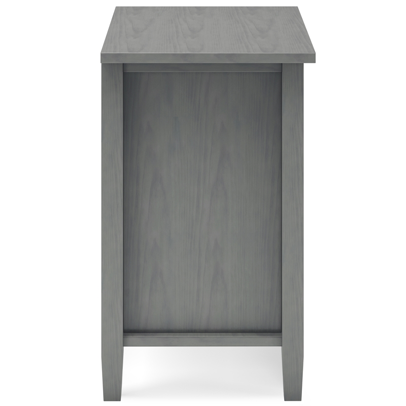 Pemberly Row Transitional Solid Wood Bedside Table in Fog Gray