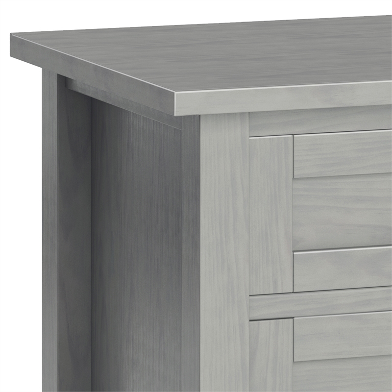 Pemberly Row Transitional Solid Wood Bedside Table in Fog Gray