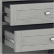 Pemberly Row Transitional Solid Wood Bedside Table in Fog Gray