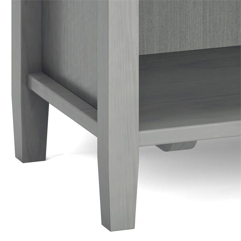 Pemberly Row Transitional Solid Wood Bedside Table in Fog Gray