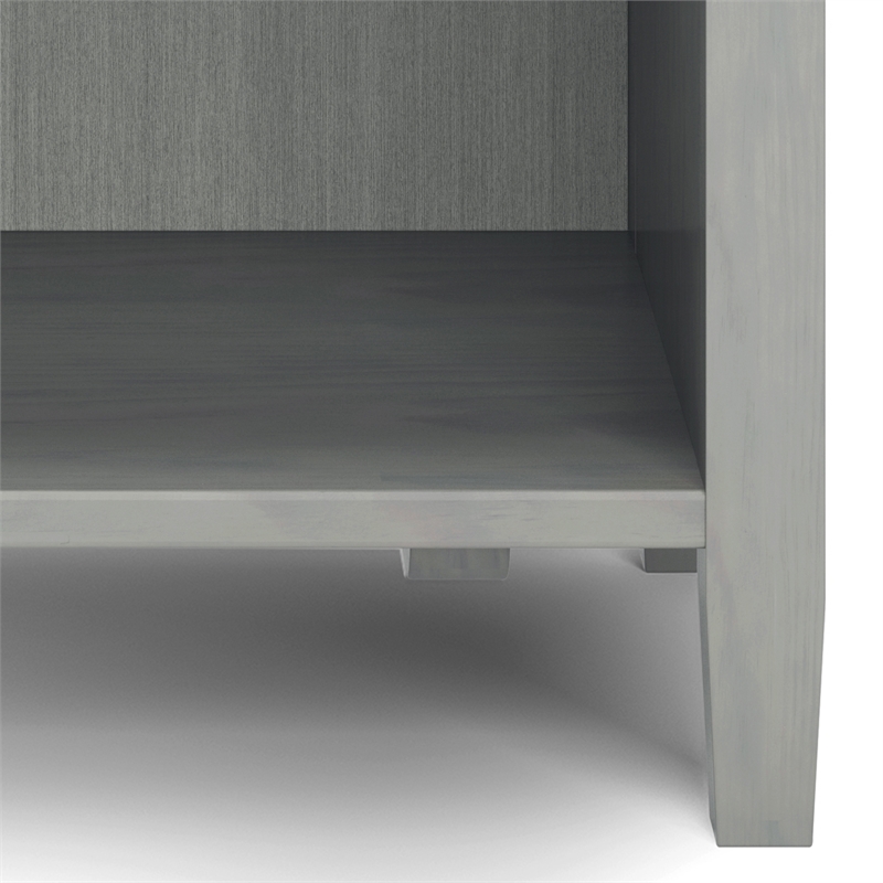 Pemberly Row Transitional Solid Wood Bedside Table in Fog Gray
