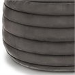 Pemberly Row Boho Round Pouf Ottoman Seat in Gray Velvet Fabric