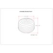 Pemberly Row Boho Round Pouf Ottoman Seat in Gray Velvet Fabric