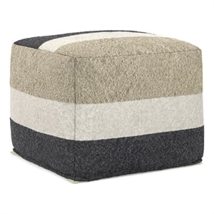 Pemberly Row 18&quot Wide Boho Pouf in Multicolor Acrylic Fabric