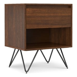 Pemberly Row 20&quot Wide Industrial Modern Nightstand in Walnut