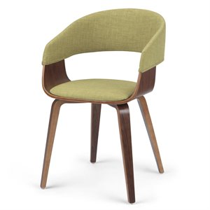Pemberly Row Solid Wood Bentwood Dining Chair in Acid Green Linen