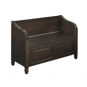 Pemberly Row 42&quot Solid Wood Entryway Storage Bench in Dark Chestnut Brown
