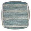 Pemberly Row Boho Square Cube Pouf Ottoman in Blue Melange Cotton