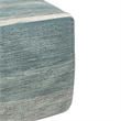 Pemberly Row Boho Square Cube Pouf Ottoman in Blue Melange Cotton