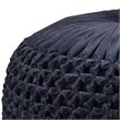 Pemberly Row Boho Round Pouf Ottoman Seat in Navy Velvet Fabric
