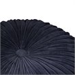 Pemberly Row Boho Round Pouf Ottoman Seat in Navy Velvet Fabric