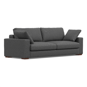 Pemberly Row 96&quot Wide Contemporary Sofa in Pebble Gray Fabric
