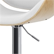 Pemberly Row Adjustable Swivel Bentwood Bar Stool in White Vegan Leather