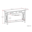 Pemberly Row Solid Wood Transitional Console Table in Distressed Gray