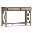 Pemberly Row Solid Wood Transitional Console Table in Distressed Gray