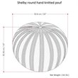Pemberly Row Boho Round Hand Knit Pouf Ottoman in Teal Cotton