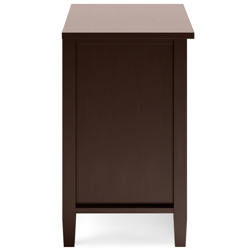 Pemberly Row Transitional Solid Wood Bedside Table in Russet Brown