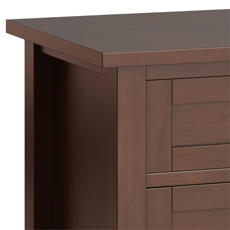 Pemberly Row Transitional Solid Wood Bedside Table in Russet Brown