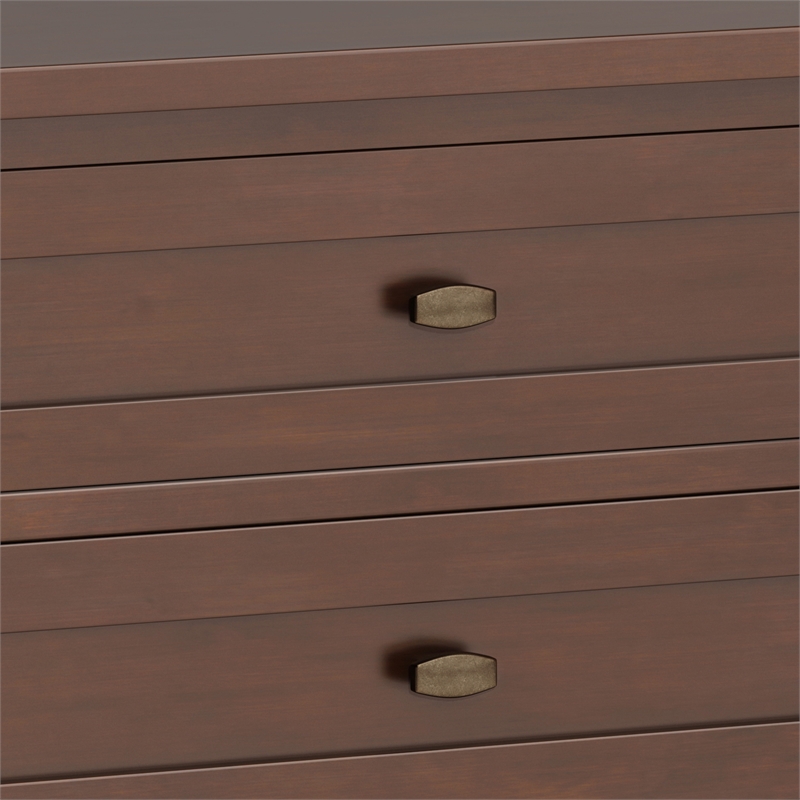 Pemberly Row Transitional Solid Wood Bedside Table in Russet Brown