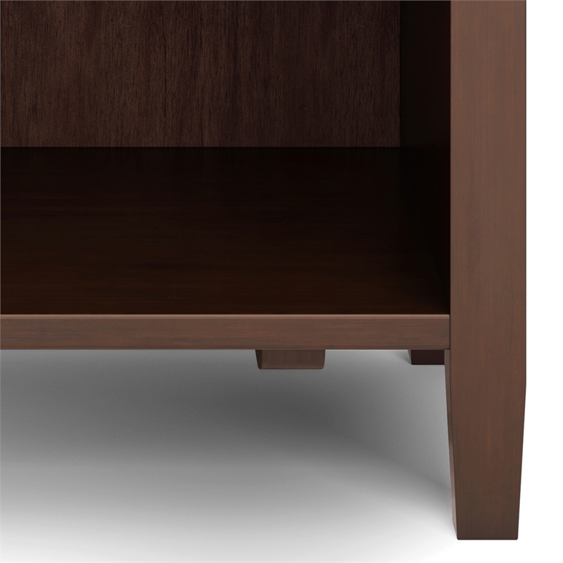 Pemberly Row Transitional Solid Wood Bedside Table in Russet Brown