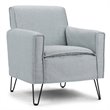 Pemberly Row Solid Wood Accent Chair with Hairpin Legs in Cool Gray