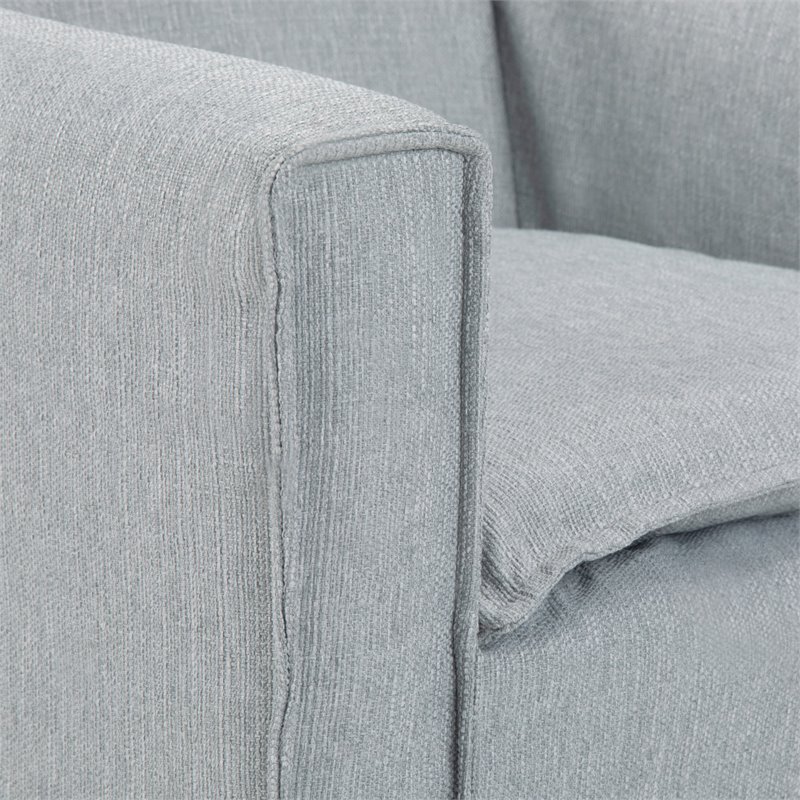 Pemberly Row Solid Wood Accent Chair with Hairpin Legs in Cool Gray