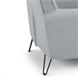 Pemberly Row Solid Wood Accent Chair with Hairpin Legs in Cool Gray