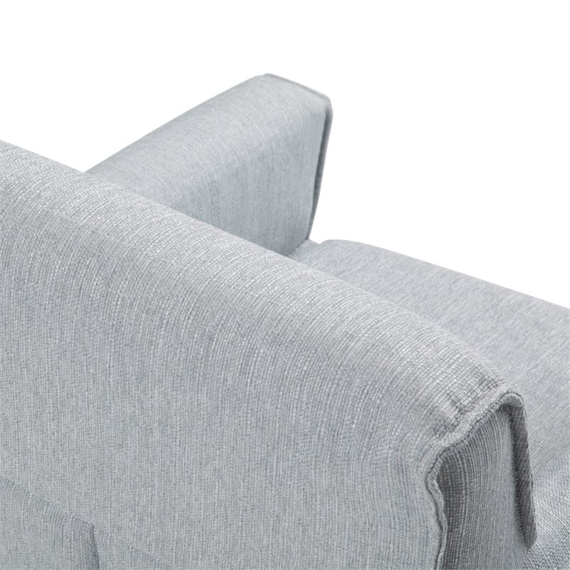 Pemberly Row Solid Wood Accent Chair with Hairpin Legs in Cool Gray