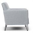 Pemberly Row Solid Wood Accent Chair with Hairpin Legs in Cool Gray
