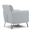 Pemberly Row Solid Wood Accent Chair with Hairpin Legs in Cool Gray