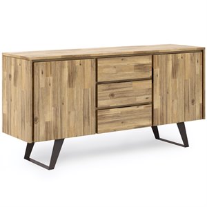 Pemberly Row Solid Acacia Wood Sideboard Buffet in Golden Wheat