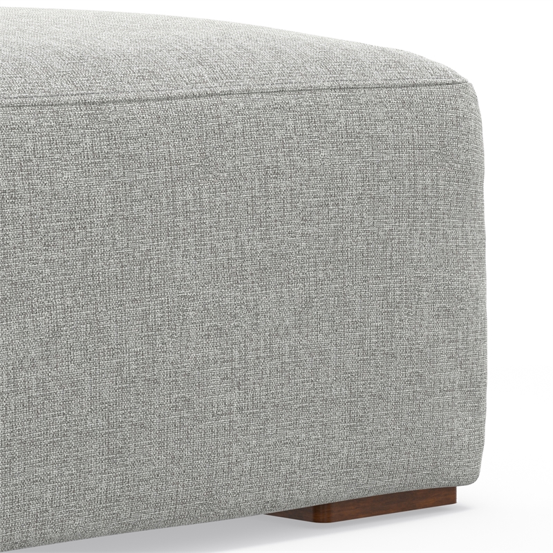 Pemberly Row Modern Table Ottoman in Pale Gray Performance Fabric