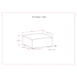 Pemberly Row Modern Table Ottoman in Pale Gray Performance Fabric
