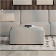 Pemberly Row Modern Table Ottoman in Pale Gray Performance Fabric
