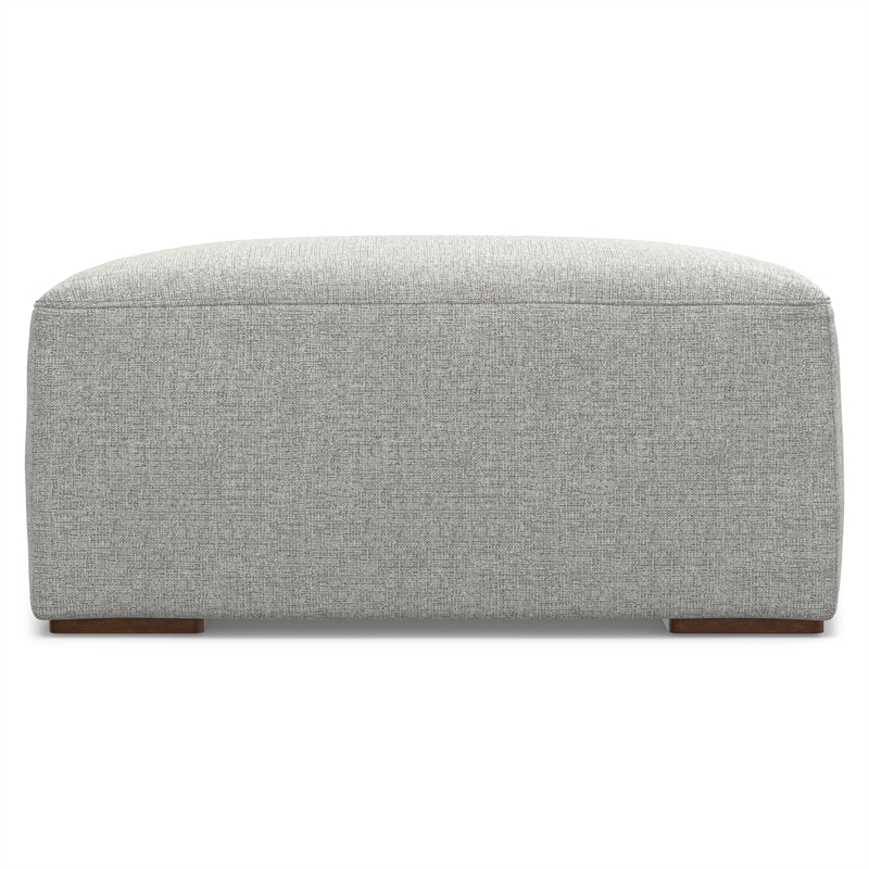 Pemberly Row Modern Table Ottoman in Pale Gray Performance Fabric