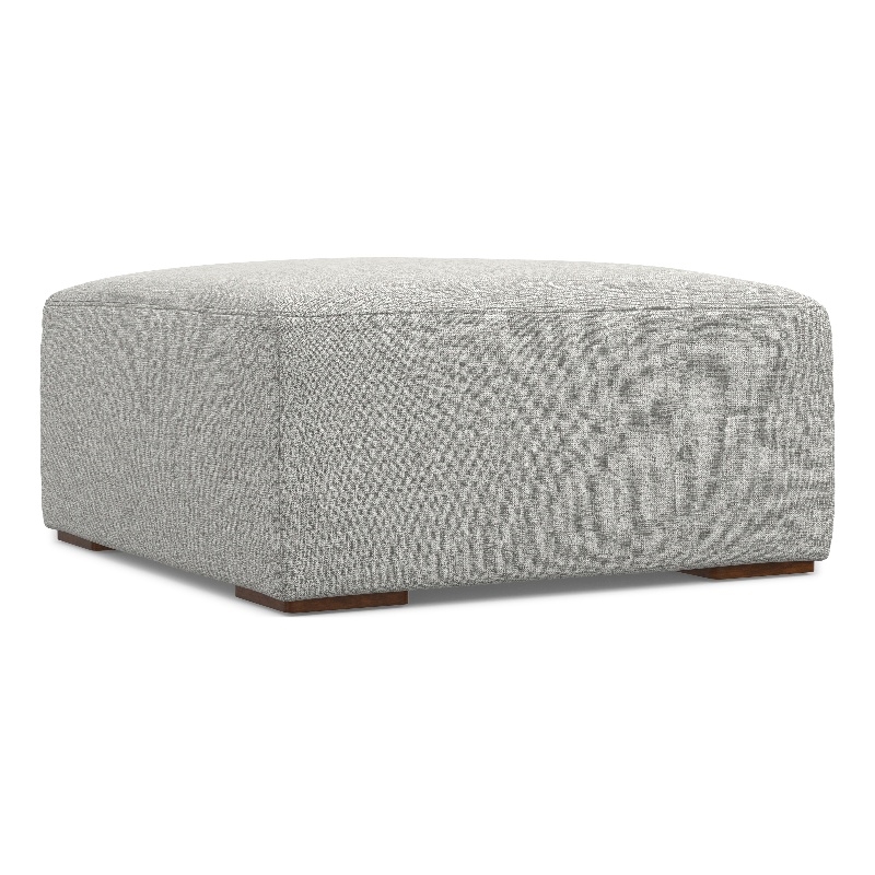 Pemberly Row Modern Table Ottoman in Pale Gray Performance Fabric