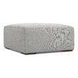 Pemberly Row Modern Table Ottoman in Pale Gray Performance Fabric